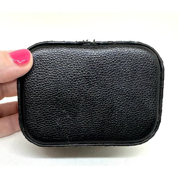 KATE SPADE Jasmine Laurel Way Black Glitter Jewelry Box Travel Case Holder - Picture 3 of 4